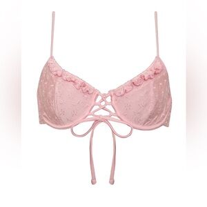 Frankie’s Bikinis NWT | Lucia Eyelet Top in Cherry Blossom | XS